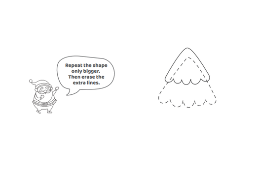 Step 2- How to draw a Christmas tree- Kids activities blog- Repeat the shape only bigger. Then erase the extra lines.