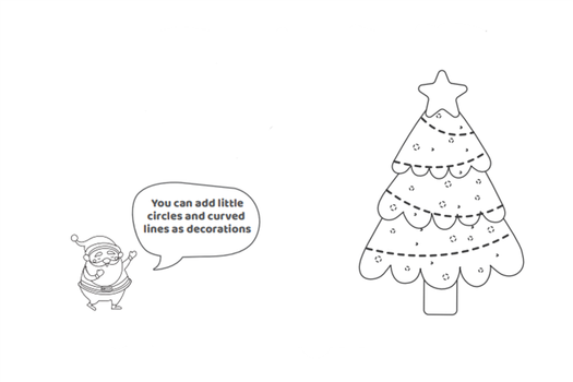Step 8 - How to draw a Christmas tree- Kids activities blog-You can add little circles and curved lines as decorations.