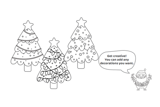 Step - How to draw a Christmas tree- Kids activities blog- Get creative! You can add any decorations you want.