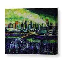 Edmonton Nightscape Panorama Canvas Print / Canvas Art by Mona Edulesco
