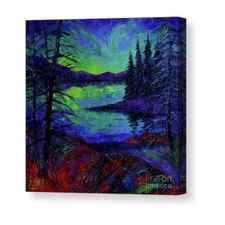 Aurora Borealis Dreamscape modern impressionist palette knife oil painting Canvas Print / Canvas Art by Mona Edulesco