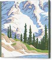 Vintage Mount Rainier Travel Poster by Mitch Frey