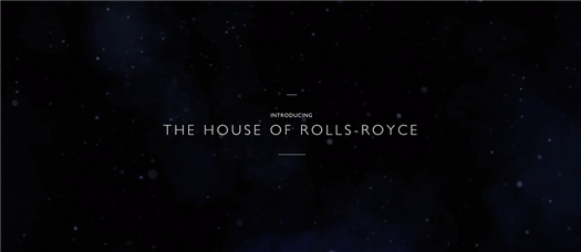 Rolls Royce black background website homepage