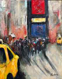 Original art for sale at UGallery.com | Times Square II by Sharon Sieben | 5.191 zł | acrylic painting | 30