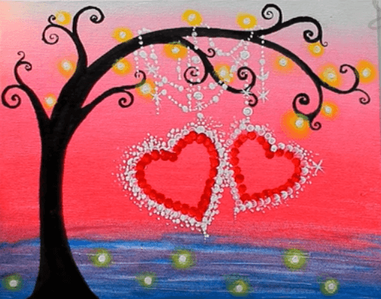 Hearts Dangling Off Tree