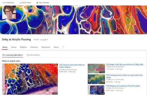 Best YouTube painting channels to follow. These acrylic pouring channels are so much fun to watch and educational too. Lots of variety in styles and content.