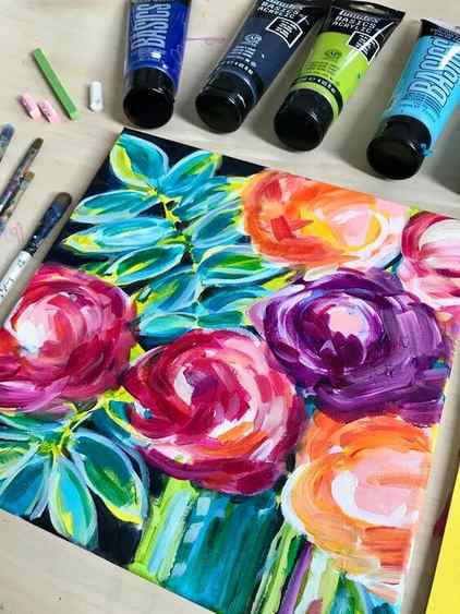 easy canvas painting ideas for beginners abstract flower art
