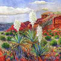 Blooming Yucca - White Blossoms by Hailey E Herrera