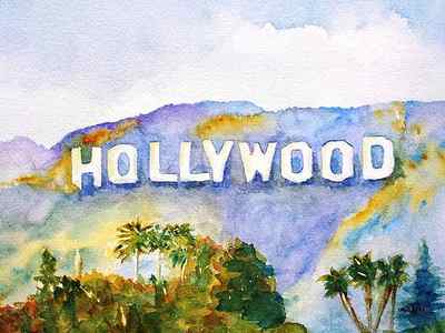 Wall Art - Painting - Hollywood Sign California by Carlin Blahnik CarlinArtWatercolor