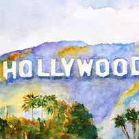 Hollywood Sign California by Carlin Blahnik CarlinArtWatercolor