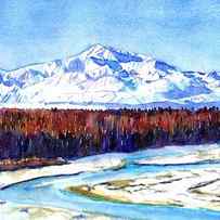 South Viewpoint Denali Mountain by Carlin Blahnik CarlinArtWatercolor