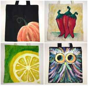 Painted totebags