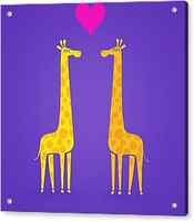 Cute cartoon giraffe couple in Love Purple Edition by Philipp Rietz