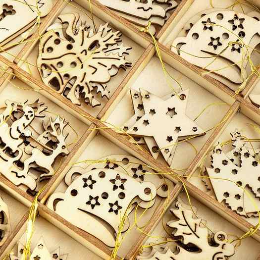 48-peice-wooden-Christmas-decorations