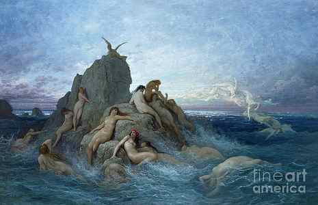 Wall Art - Painting - Les Oceanides by Gustave Dore