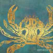 Deep Sea Life VI Golden Crab, ocean texture by Tina Lavoie