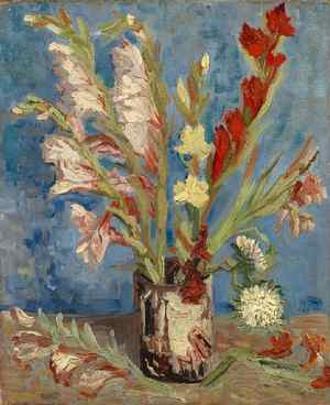 Vincent van Gogh, Vase with Gladioli and Chinese Asters, 1886