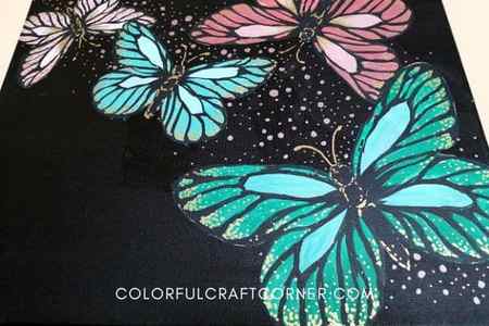 DIY butterfly acrylic painting on canvas