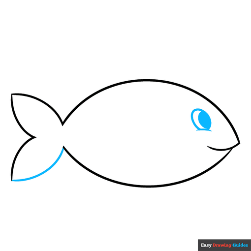 Easy Fish step-by-step drawing tutorial: step 3