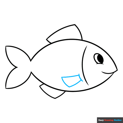 Easy Fish step-by-step drawing tutorial: step 6
