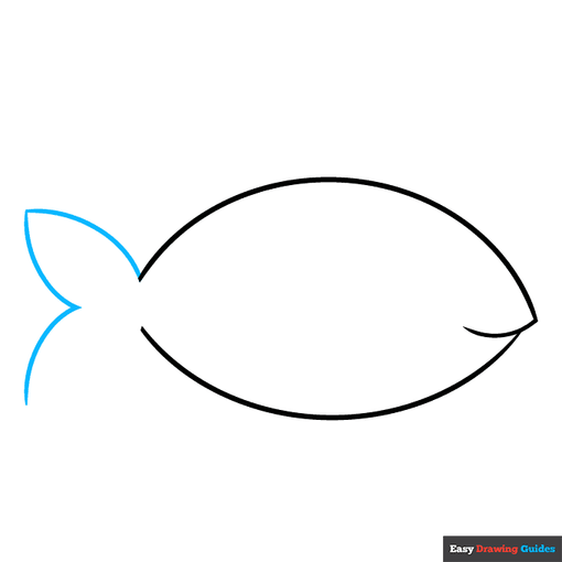 Easy Fish step-by-step drawing tutorial: step 2