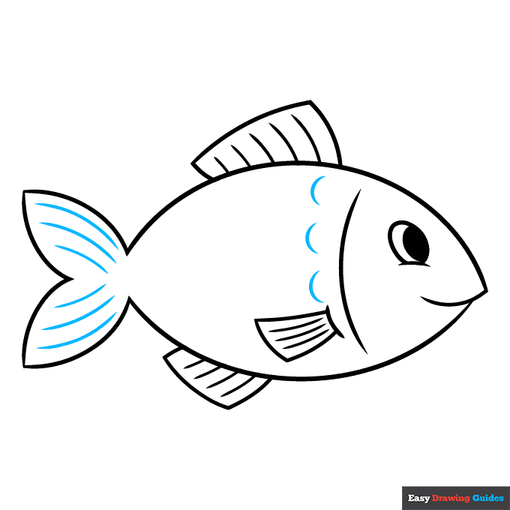 Easy Fish step-by-step drawing tutorial: step 8