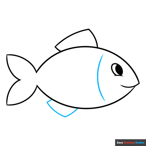 Easy Fish step-by-step drawing tutorial: step 5