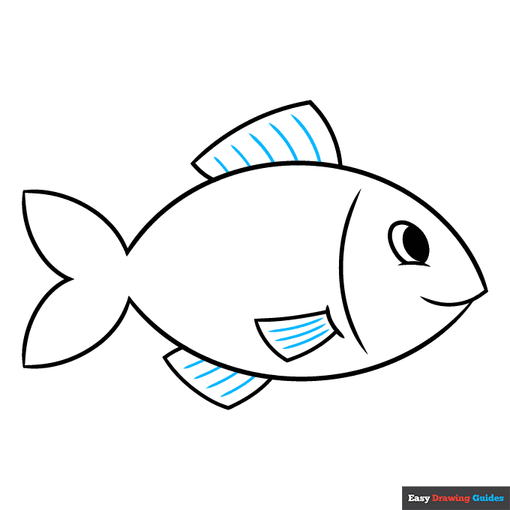 Easy Fish step-by-step drawing tutorial: step 7