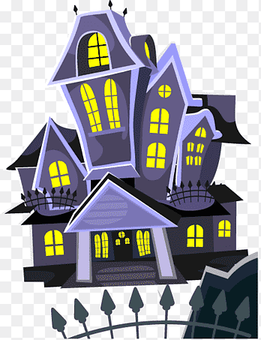 Halloween Haunted attraction House Illustration, Halloween cemetery background elements mansion, happy Birthday Vector Images, cemetery png thumbnail