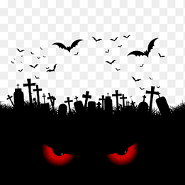 flying bats in cementery, Eye Euclidean, Halloween elements, love, text png thumbnail