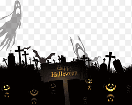 Cemetery Euclidean Ghost, Halloween pumpkin stone material, happy Halloween, text png thumbnail
