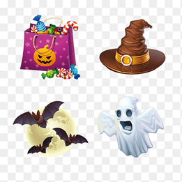 Cartoon Halloween, Halloween, holidays, sticker png thumbnail