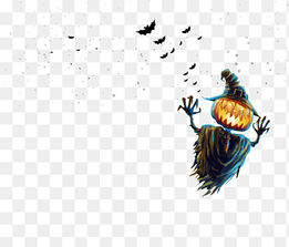 Bat Halloween scarecrow, happy Halloween, text png thumbnail