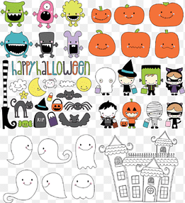 Halloween, Halloween design elements, text, festive Elements png thumbnail