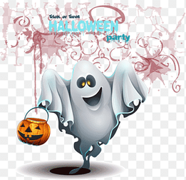 Ghost Halloween, Ghost Halloween horror elements, festive Elements, vertebrate png thumbnail