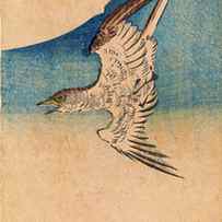 Cuckoo flying under a full moon by Utagawa Hiroshige