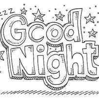 Good Night English Text Stars Drawing by Frank Ramspott
