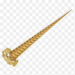 gold-colored unicorn horn, Unicorn horn, horn, rope, animation png thumbnail