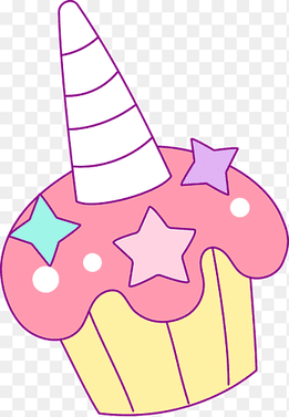 pink cupcake with horn illustration, Unicorn, unicorn, legendary Creature, hand png thumbnail
