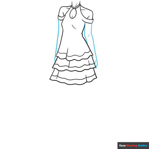 Anime Dress step-by-step drawing tutorial: step 6