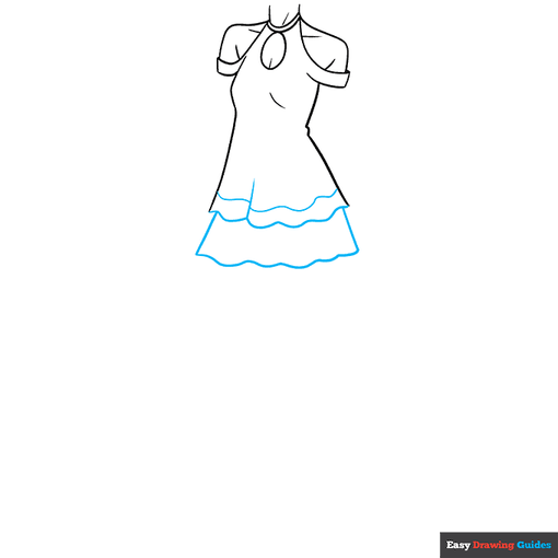Anime Dress step-by-step drawing tutorial: step 4
