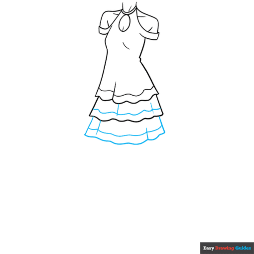 Anime Dress step-by-step drawing tutorial: step 5