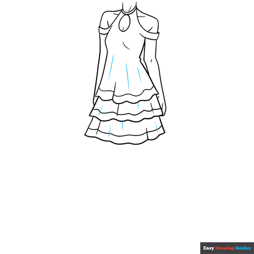Anime Dress step-by-step drawing tutorial: step 7