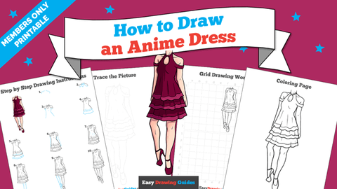How to Draw an Anime Dress Printable Image