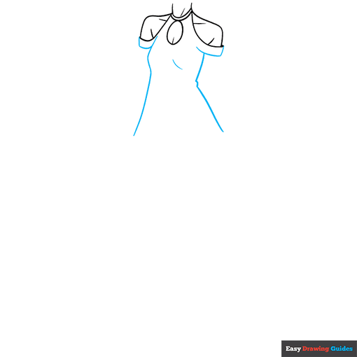 Anime Dress step-by-step drawing tutorial: step 3