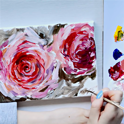 How to Paint a Rose in Acrylics  3 Easy Steps