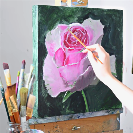 Painting Tutorial: Acrylic Rose Techniques