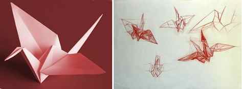 Paper crane drawing