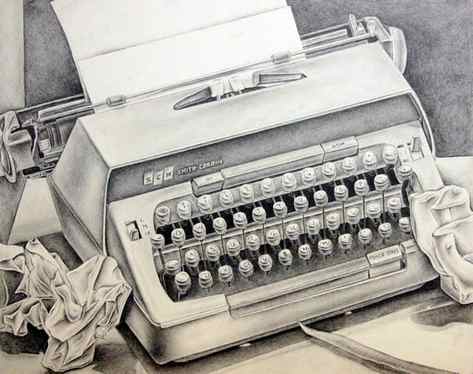 typewriter drawing - great still life idea