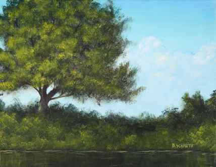 Painting trees in acrylics